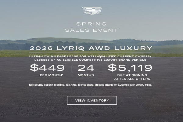 2026 LYRIQ AWD LUXURY. Ultra-low milege lease for well-qualified current owners/lessees of an eli...